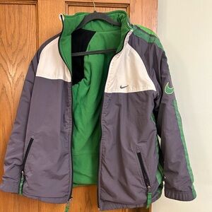 Nike Gray and Green Athletic Jacket